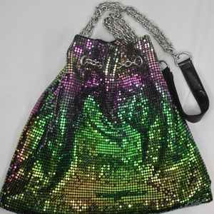Mulicolor Iridescent chain hobo bag